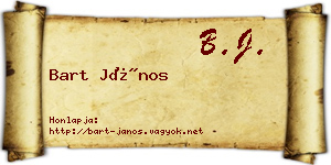 Bart János névjegykártya
