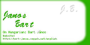 janos bart business card