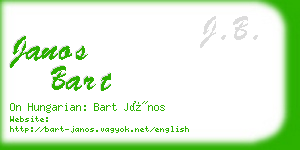 janos bart business card